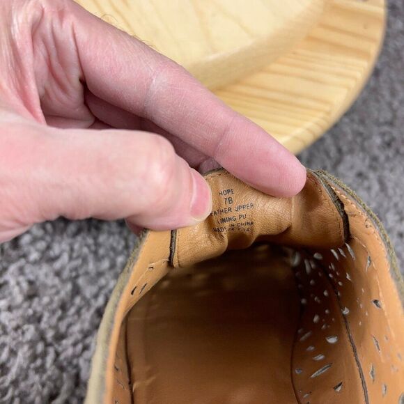 Ralph Lauren Denim Supply Shoes Hope Women 7 Wingtip Loafer Slip On Leather Flat - Picture 8 of 9